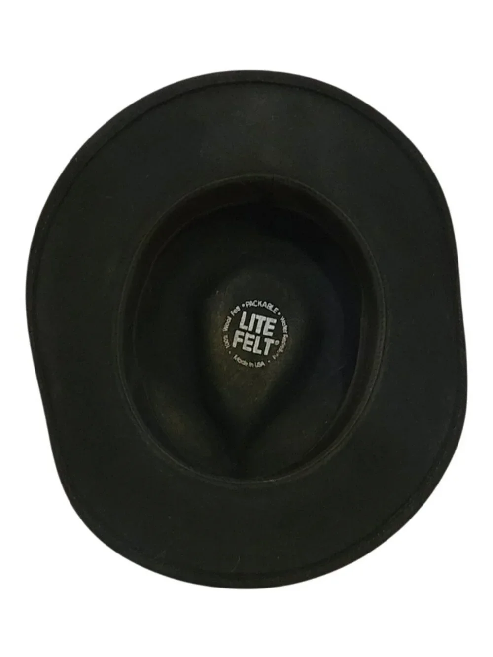 LiteFelt Autumn Black Wool Felt Packable Outback Cowboy Hat USA Unisex